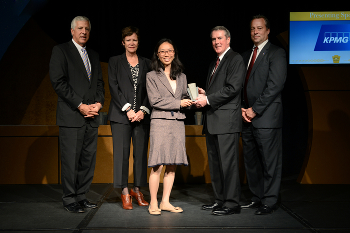 doctor lai with the entrepreneur impact award from the governor of pennsylvania