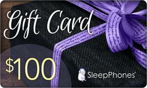 image of a SleepPhones gift card with a value of one-hundred dollars