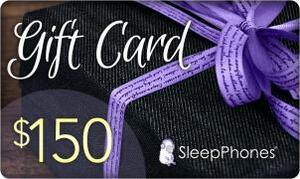 image of a SleepPhones gift card with a value of one-hundred fifty dollars