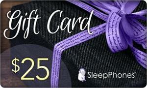 image of a SleepPhones gift card with a value of twenty-five dollars